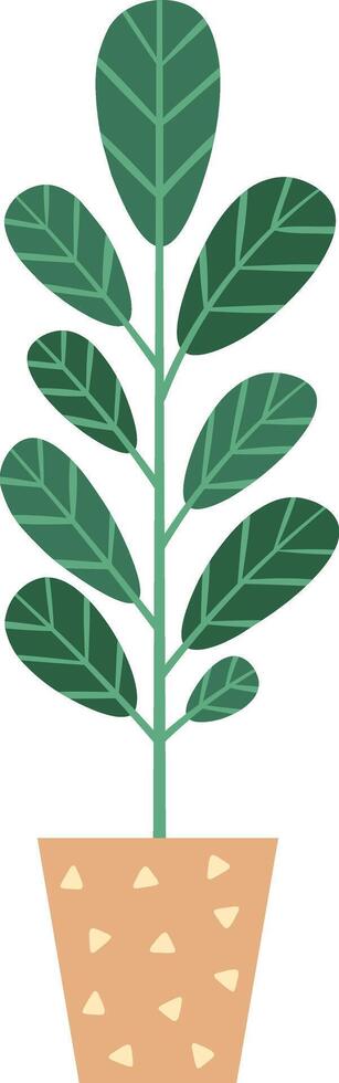 Decorative potted plant featuring large green leaves thriving in a beautifully designed pot, enhancing home decor and infusing indoor spaces with a refreshing touch of nature vector