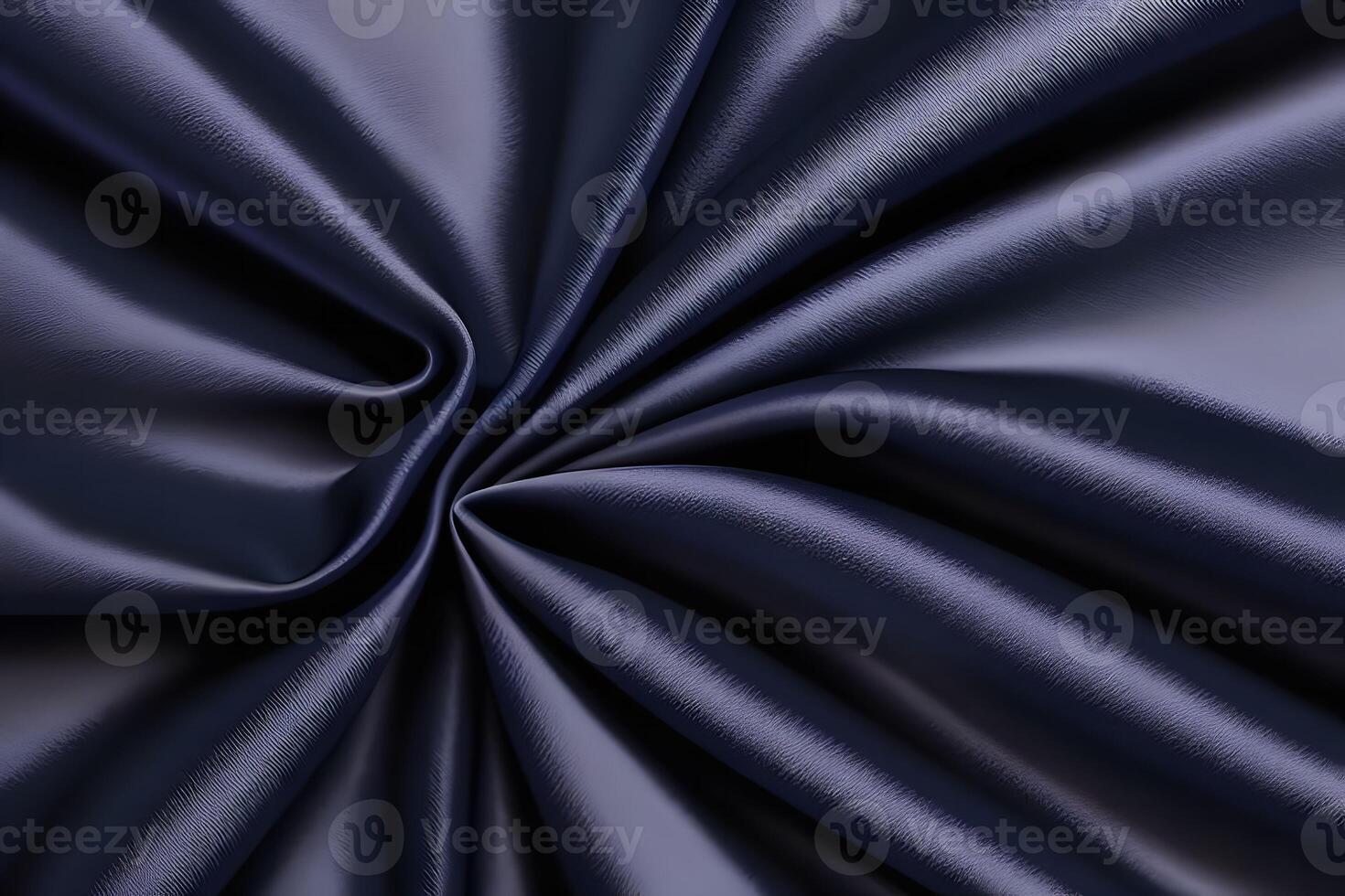 Elegant Draped Dark Blue Satin Fabric Texture photo