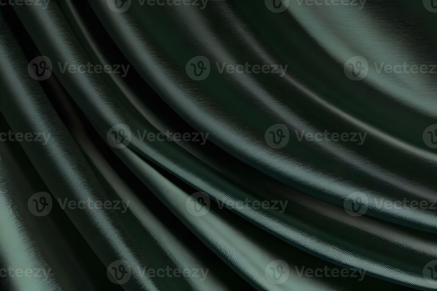 Elegant Draped Dark Green Silk Fabric Texture photo