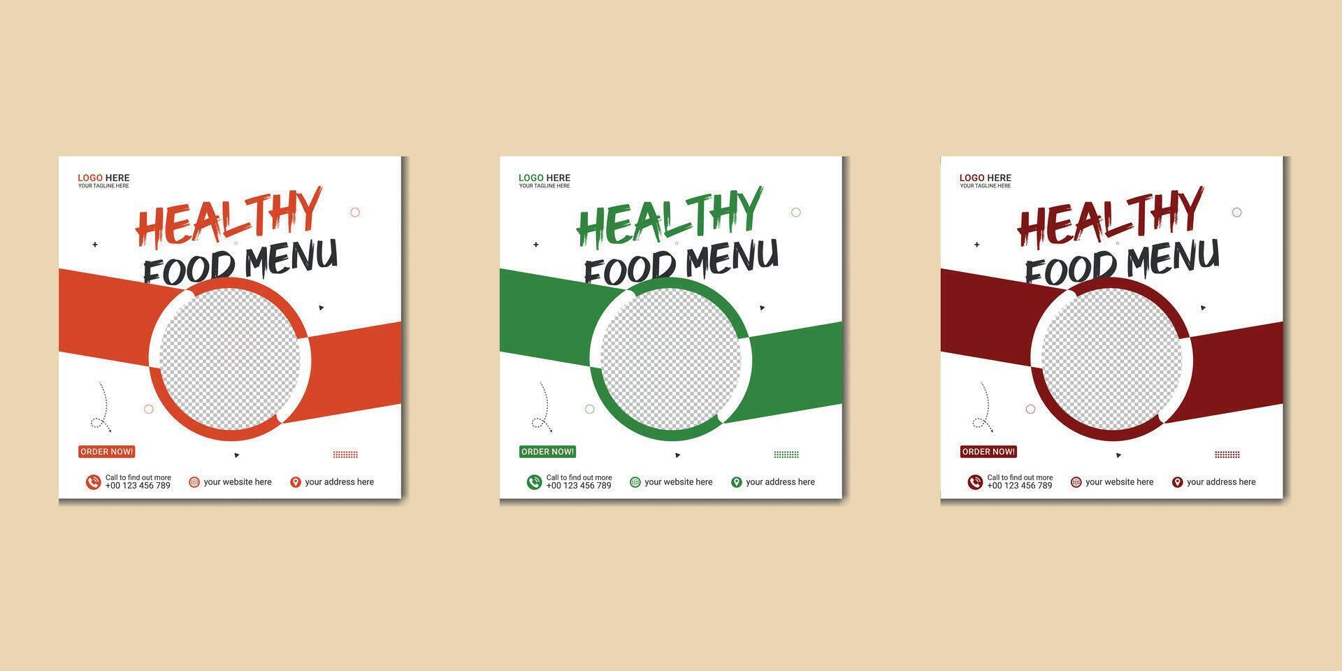 food social media post template and food banner vector