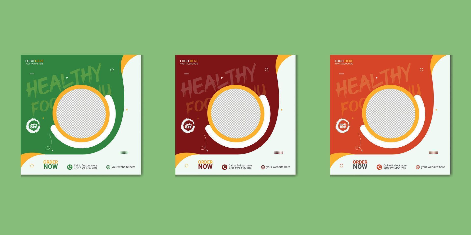 food social media post free template vector