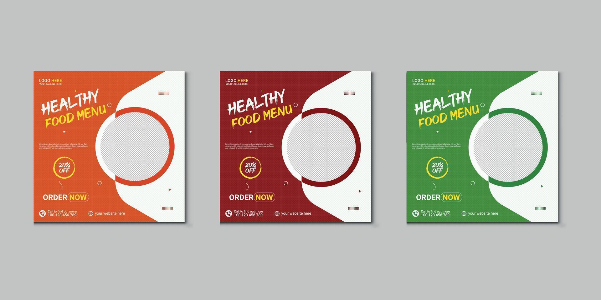 food social media post template vector