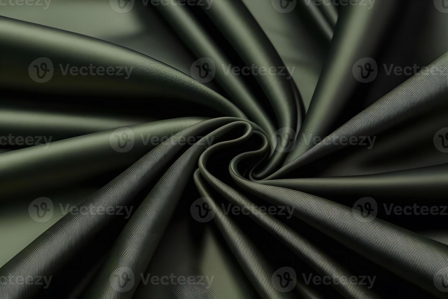 Elegant Draped Dark Green Fabric Texture photo
