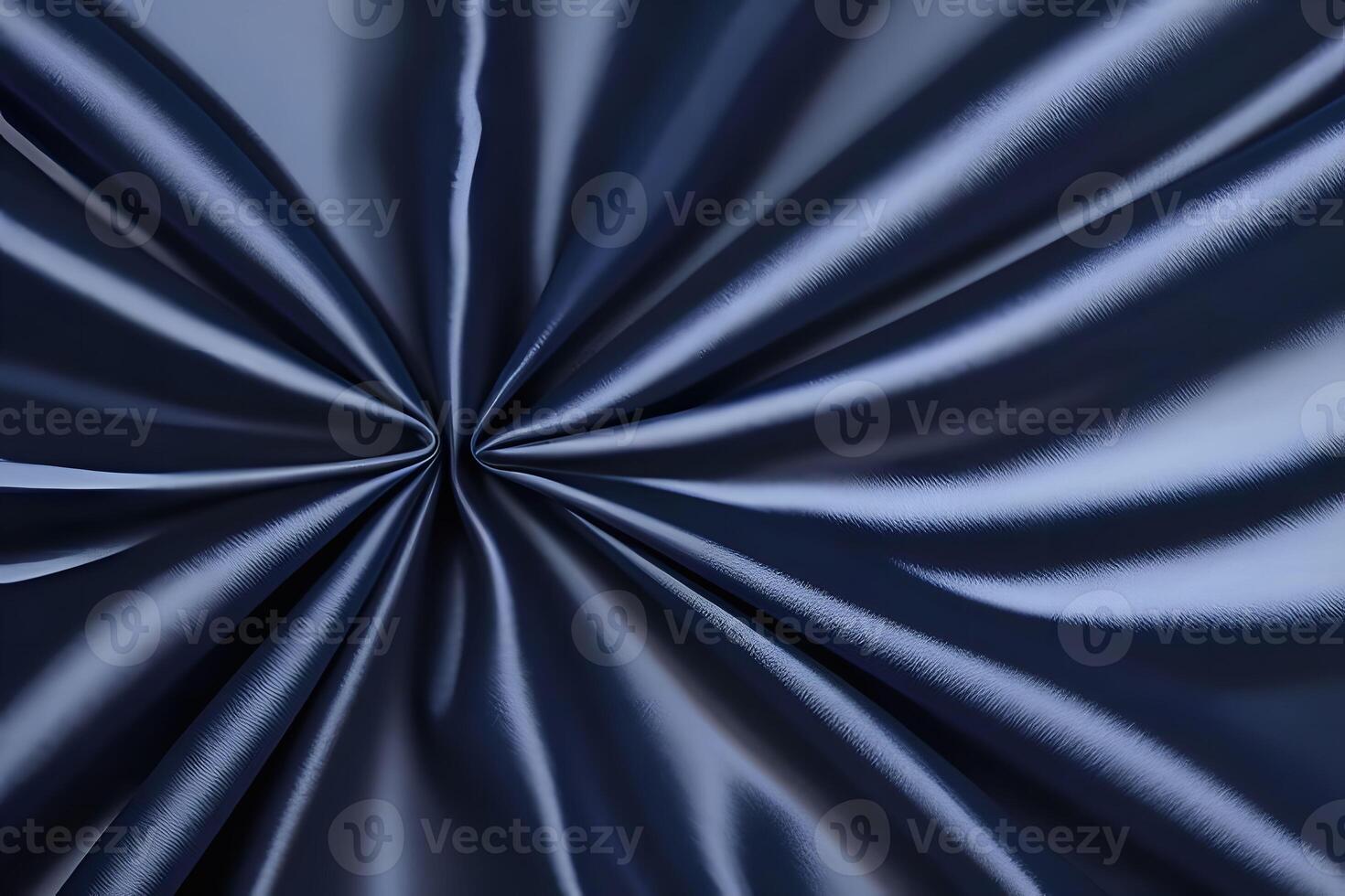 The texture of elegant draped blue satin fabric exudes sophistication and grace. photo