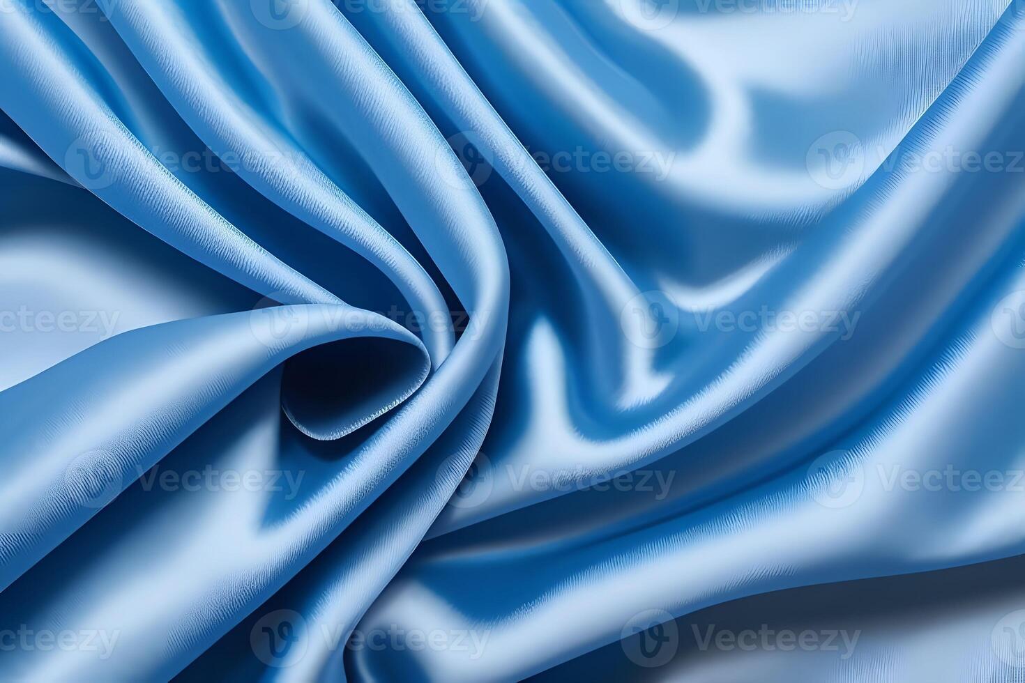 Elegant Draped Light Blue Satin Fabric Texture photo