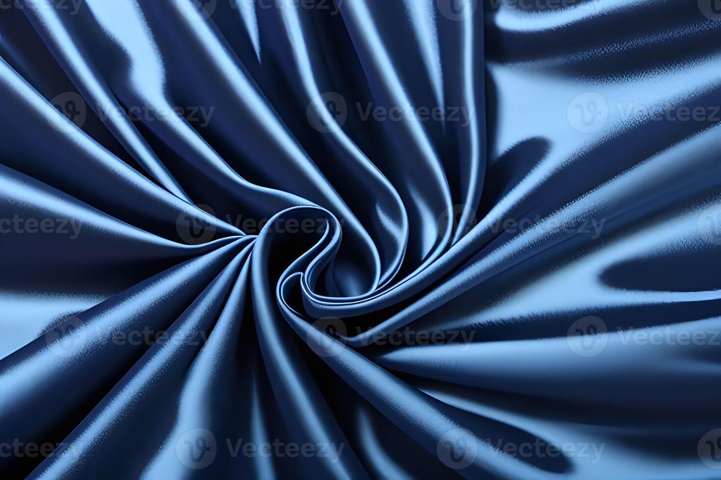 Elegant swirls of blue satin create a textured fabric that embodies sophistication and beauty. The rich hues and smooth finish come together to offer a stunning visual appeal. photo