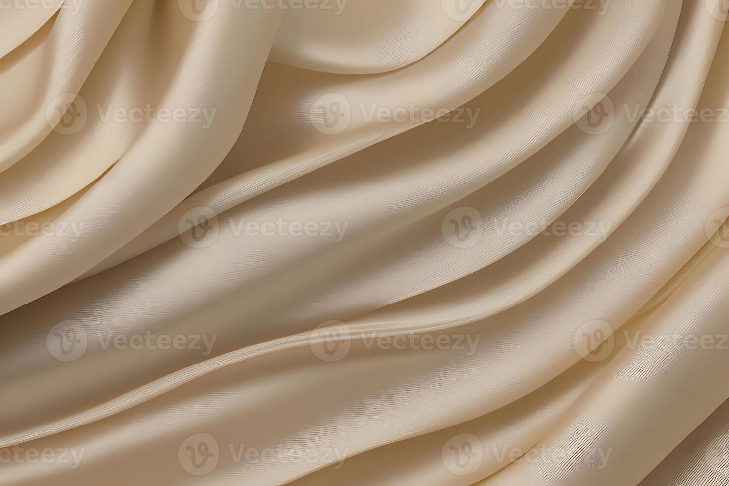 The texture of elegantly draped beige silk fabric is truly captivating. Its soft, flowing quality adds a touch of sophistication and grace to any setting. photo