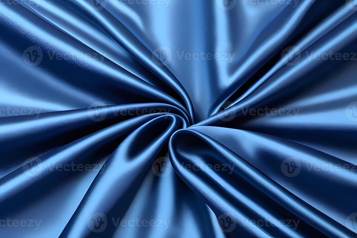 Elegant Blue Satin Fabric Drapery Luxurious Texture for backgroundfor backgroundand Deep Color photo