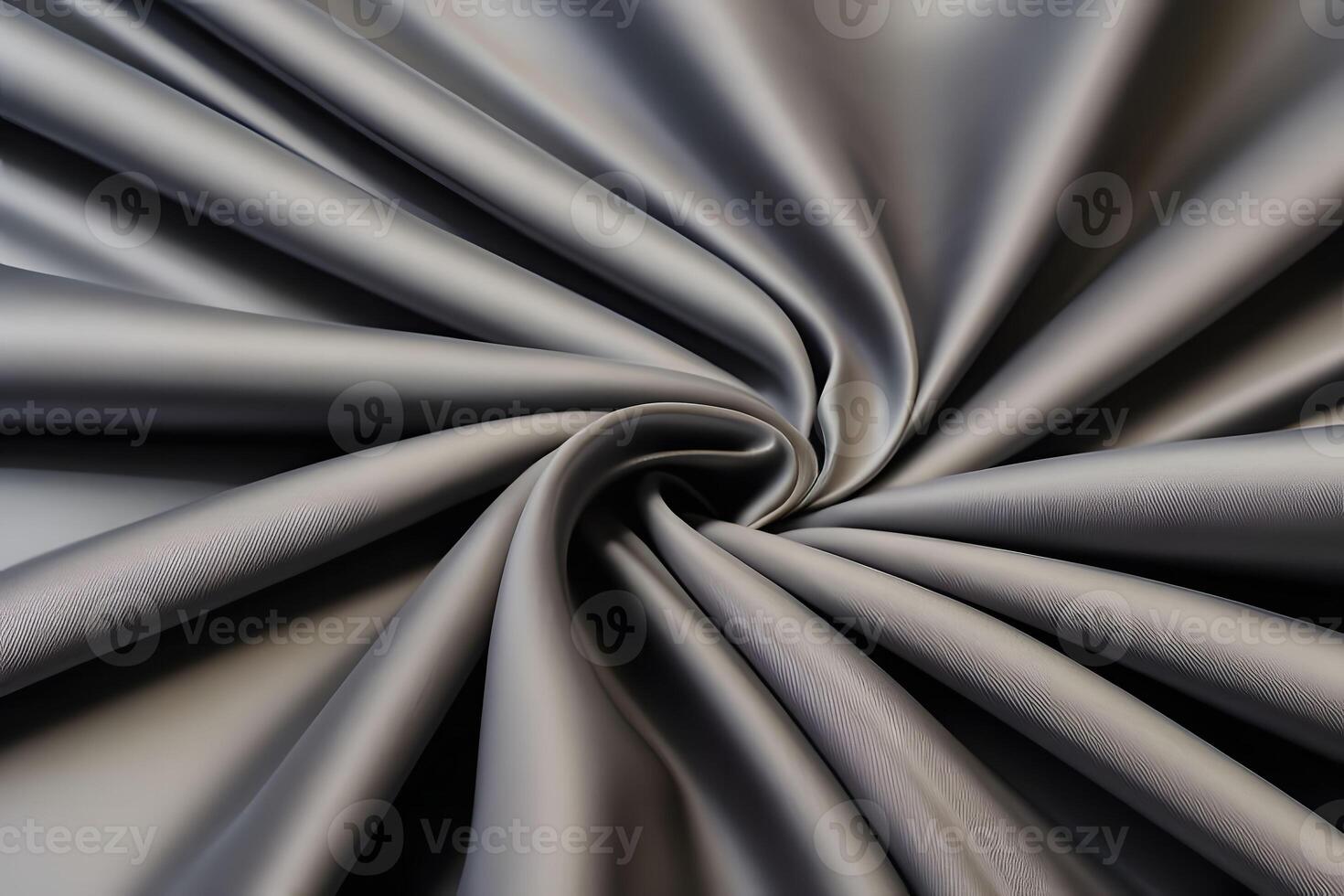 An exquisite masterpiece, artfully crafted from luxurious, richly textured gray fabric that drapes elegantly. photo