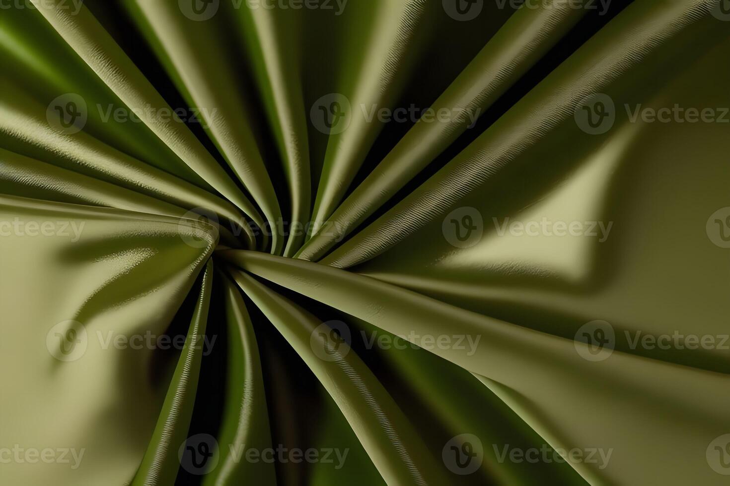Olive green satin drapes gracefully, offering a luxurious texture that serves as a stunning backdrop, enhanced by elegant swirls. photo