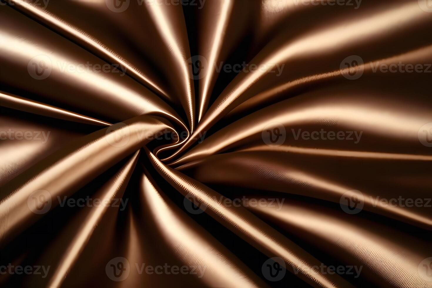 Luxurious brown silk fabric cascades in elegant swirls. photo