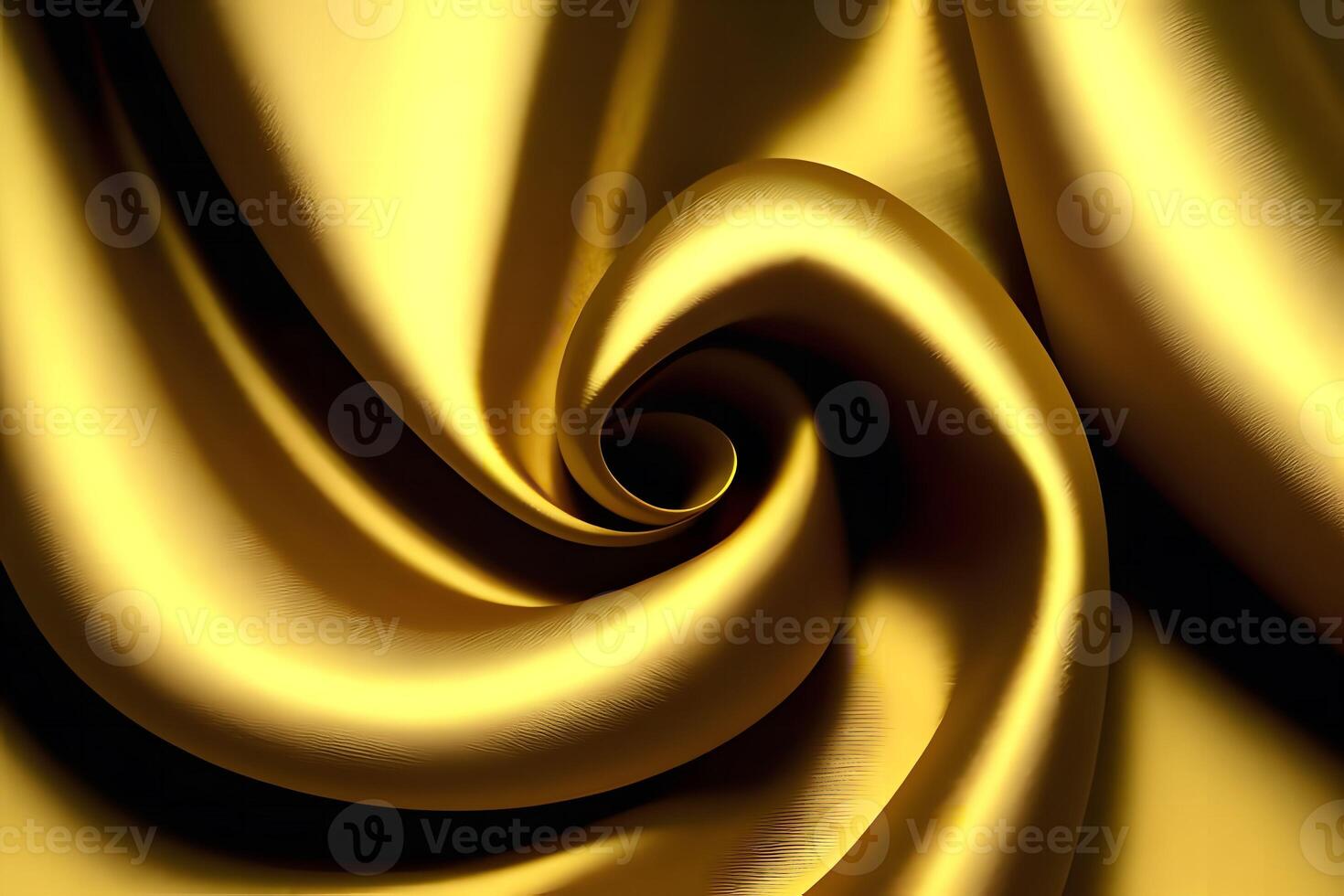 Golden fabric swirls in a rich, textured abstract design. photo