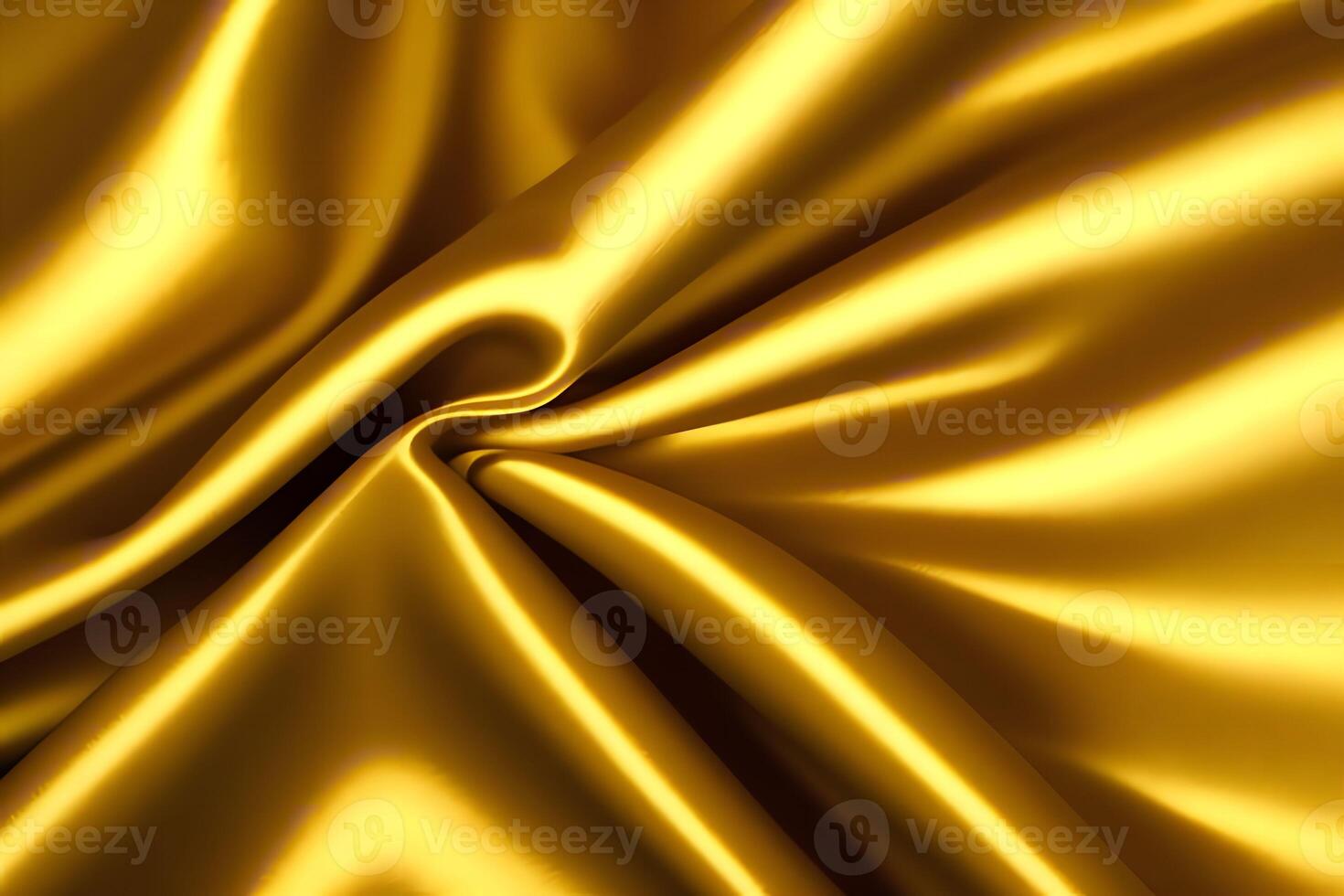 Golden silk drapery boasts a luxurious texture that serves as an exquisite background, enhanced by its rich hues. photo