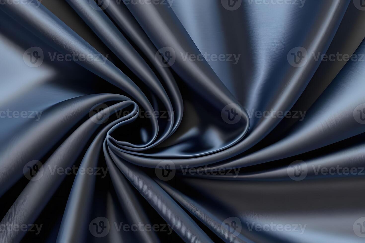 Abstract Swirling Texture of Blue Satin Fabric photo