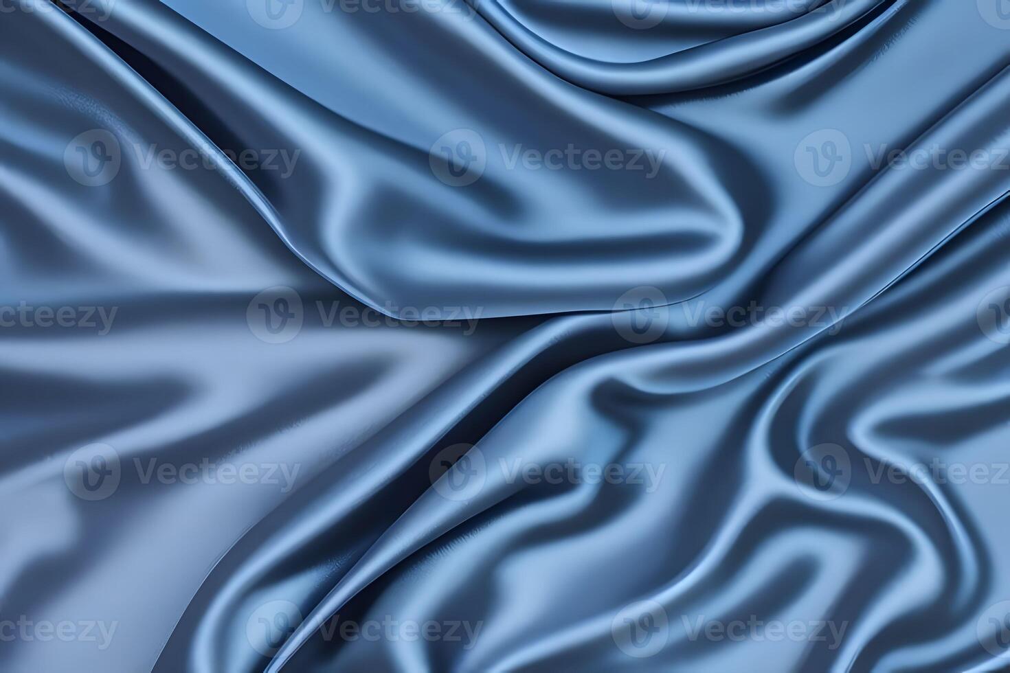 Graceful Draped Texture of Blue Satin Fabric photo