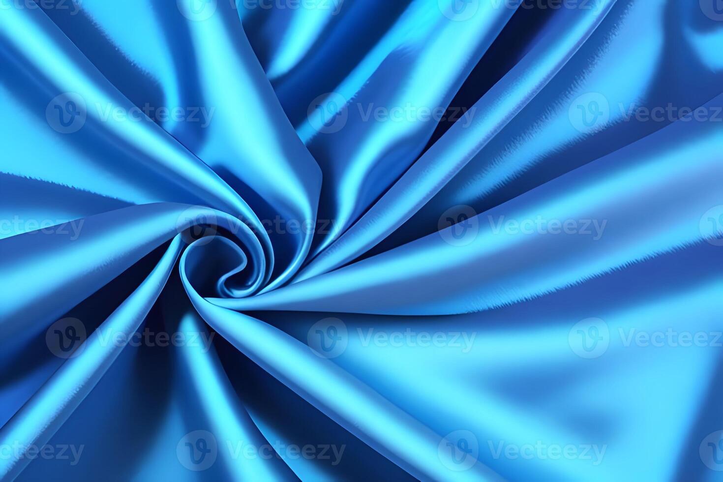 Abstract Texture of Swirling Blue Satin Fabric photo
