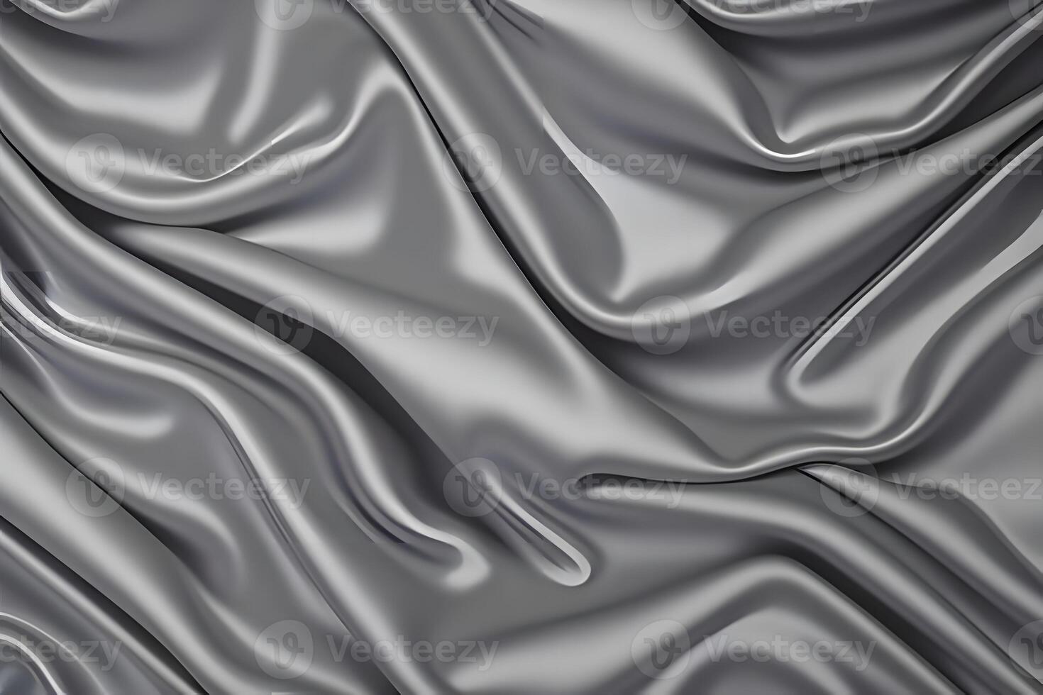 An exquisite texture of elegantly draped silver silk fabric. photo