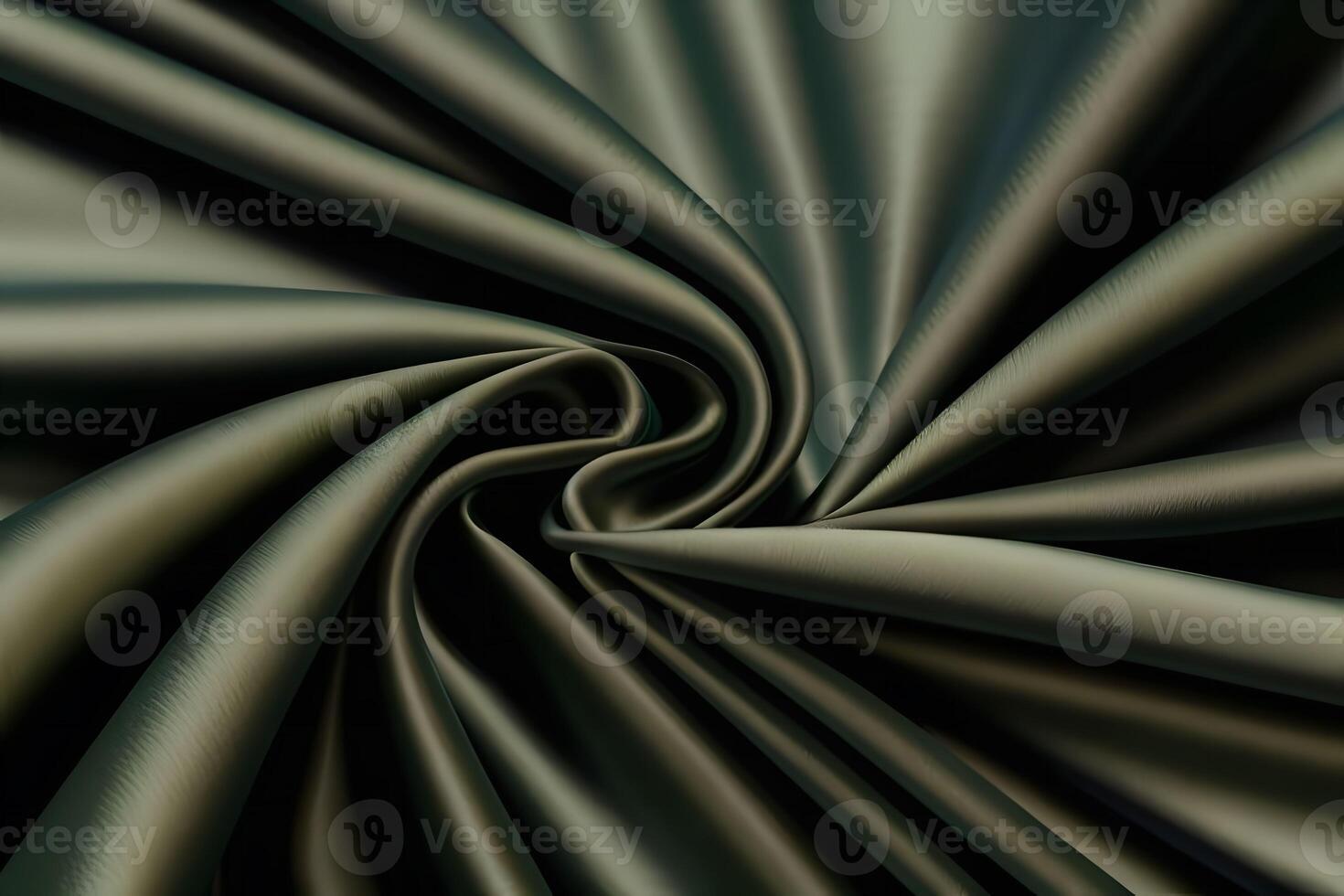 Elegant Swirling Dark Green Satin Fabric Texture photo