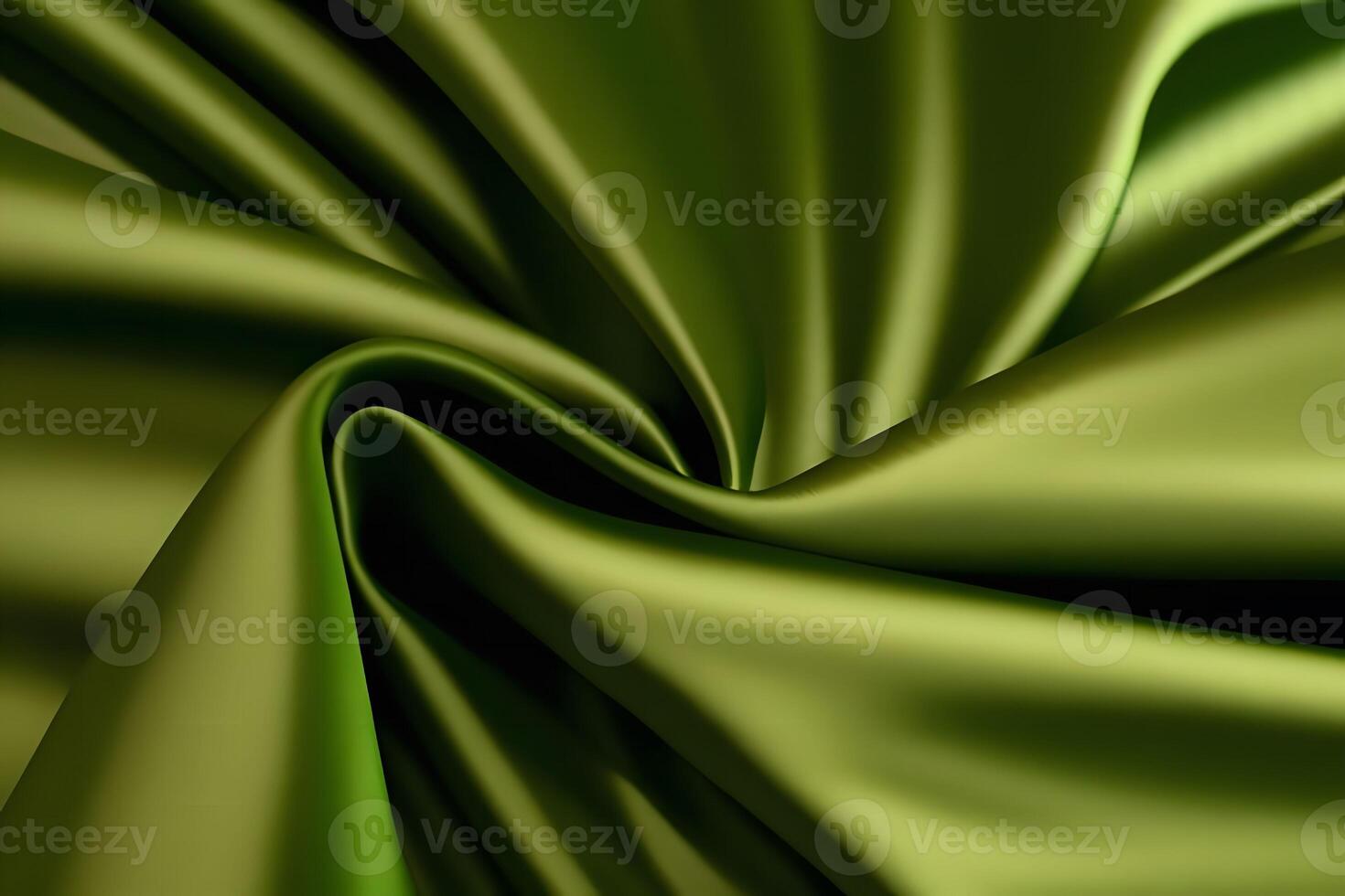Olive Green Satin Drape Luxurious Texture for backgroundfor backgroundand Smooth Curves Background.. photo