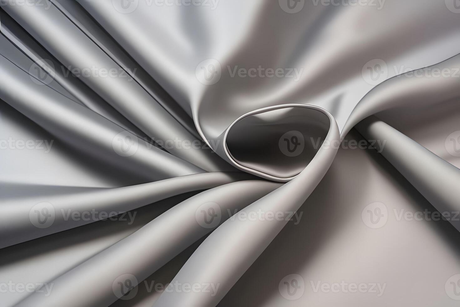 Elegant Draped Silver Satin Fabric Texture Background.. photo