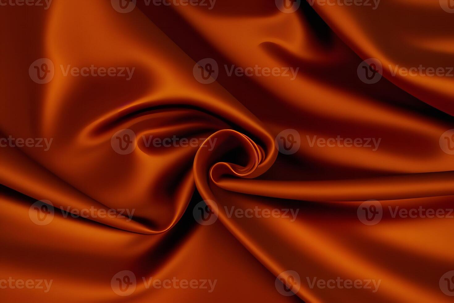 Luxurious Rust-Colored Satin Fabric Draped Elegantly Background.. photo