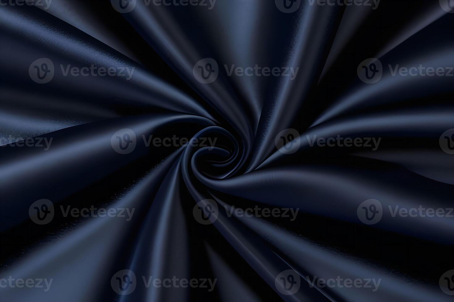 Midnight Blue Satin Swirl A Luxurious Textile Abstract. photo