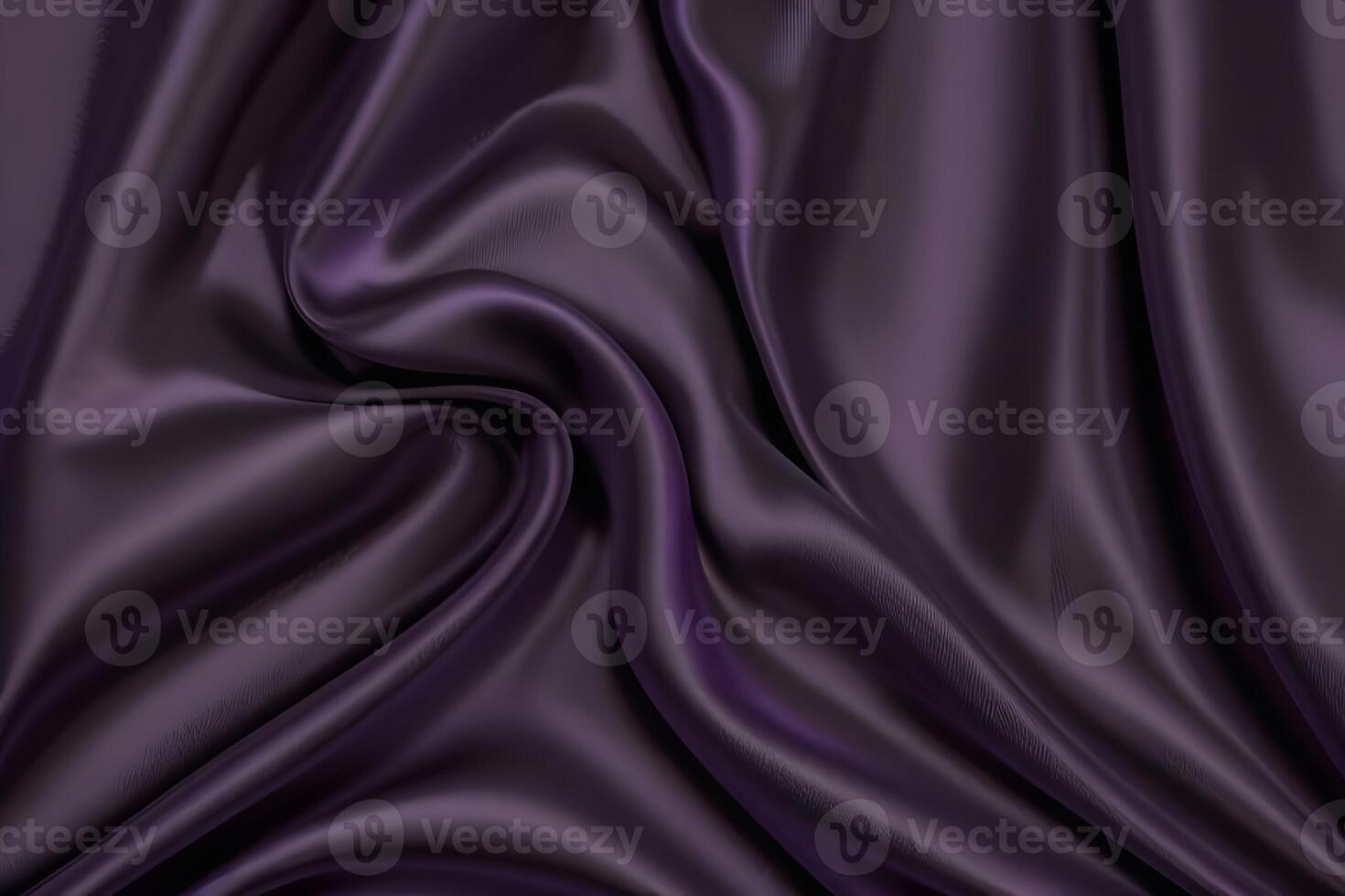 Elegant Draped Dark Purple Silk Fabric Texture. photo