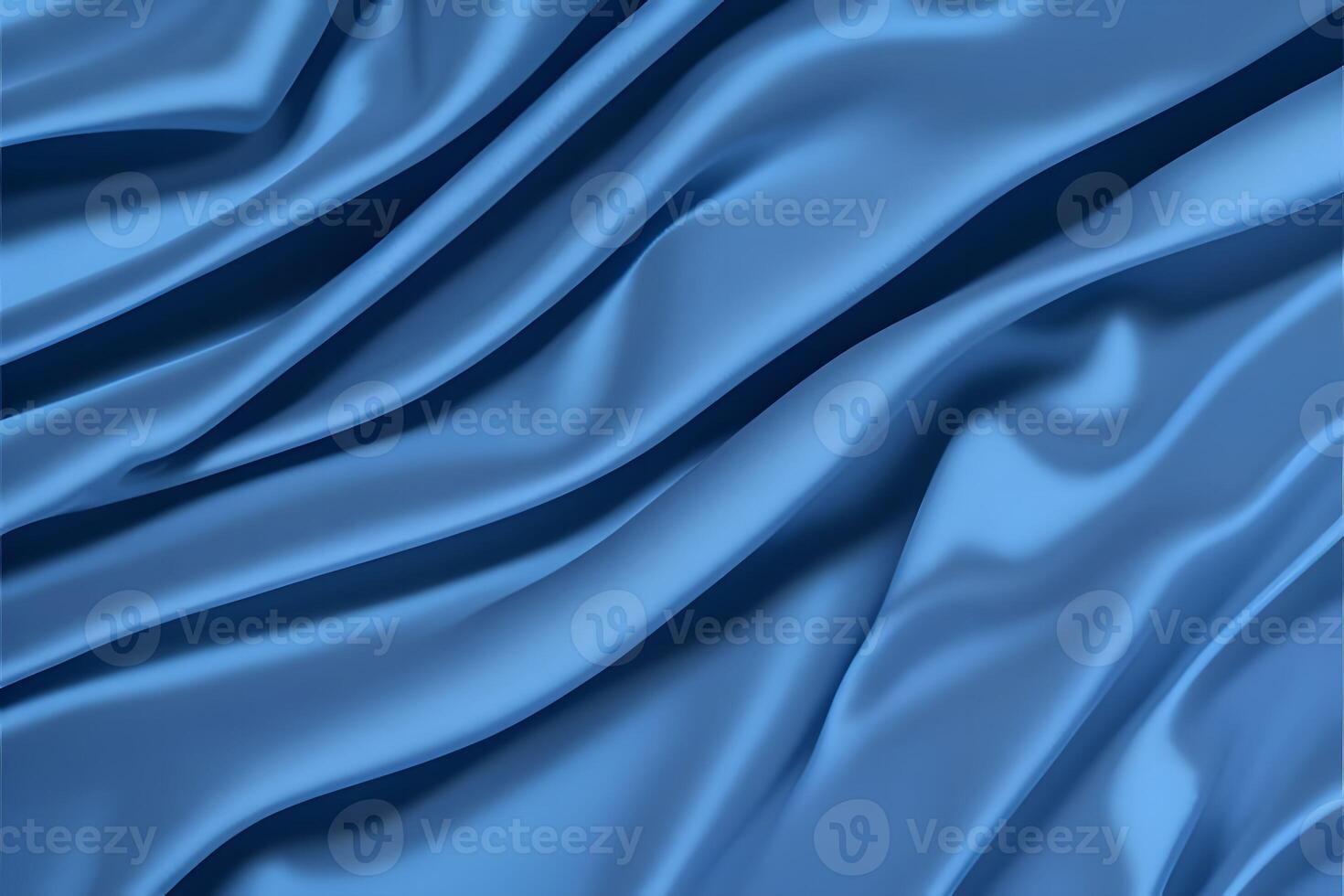 Abstract Blue Satin Drapery Elegant Texture for backgroundfor backgroundand Smooth Waves. photo