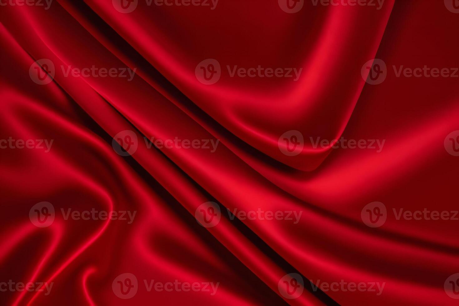 Crimson Silk Drapery A Luxurious Red Fabric Texture Background. photo