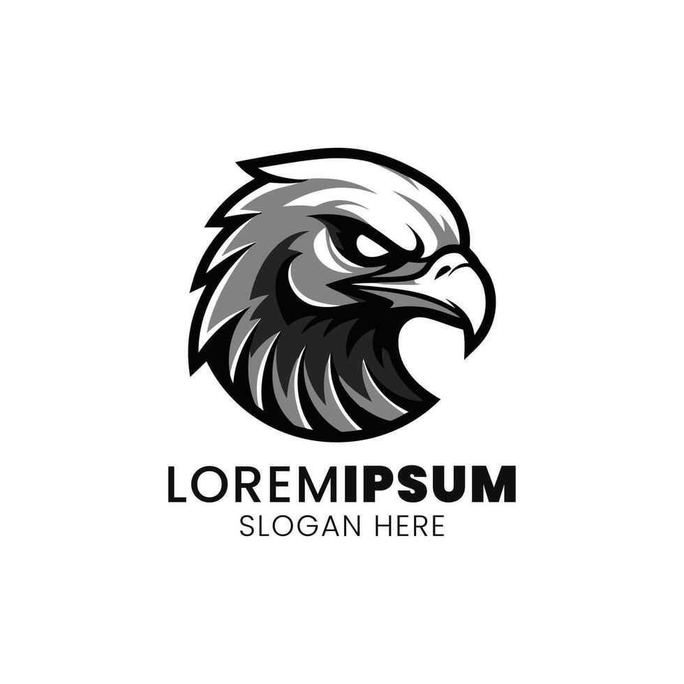 Monochrome Eagle Head A Symbol of Strength and Visionary Focus vector