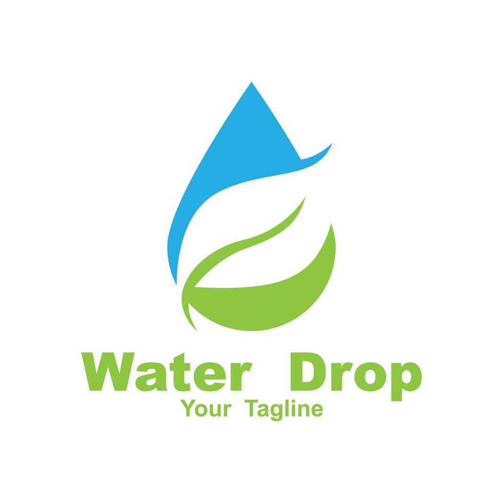 Water drop and leave logo design vector