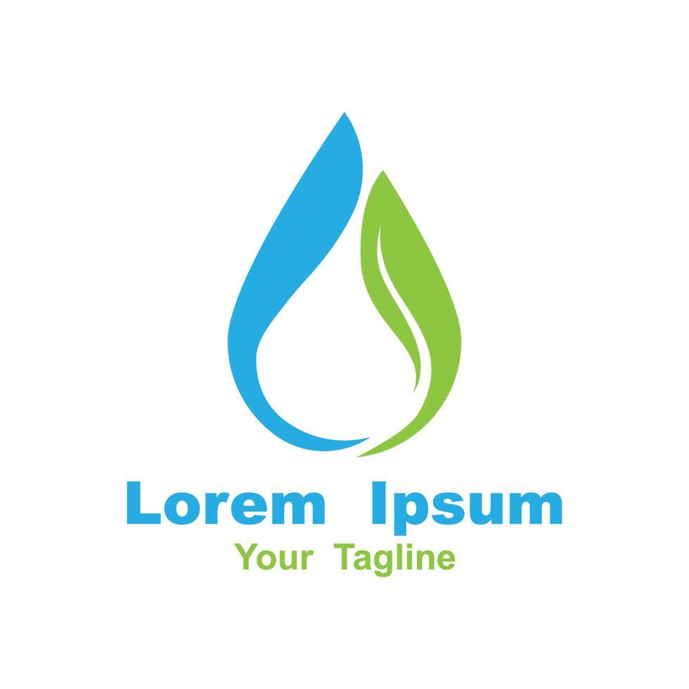 Water drop and leave logo icon design vector