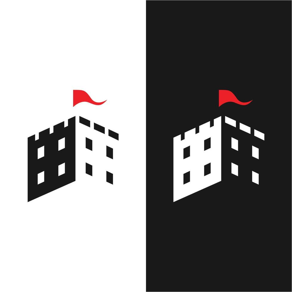 set of simple medieval castle Logo vector