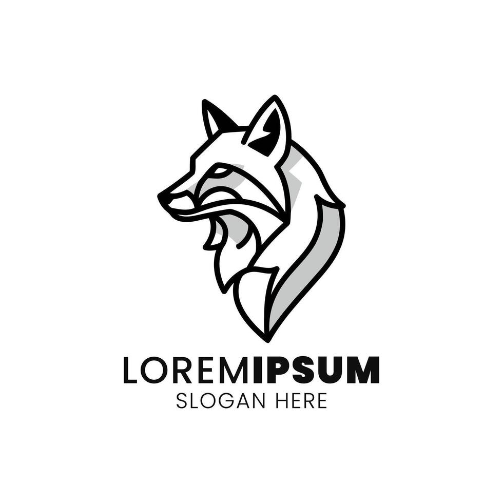 Geometric fox head logo Sleek, modern design for branding and identity vector
