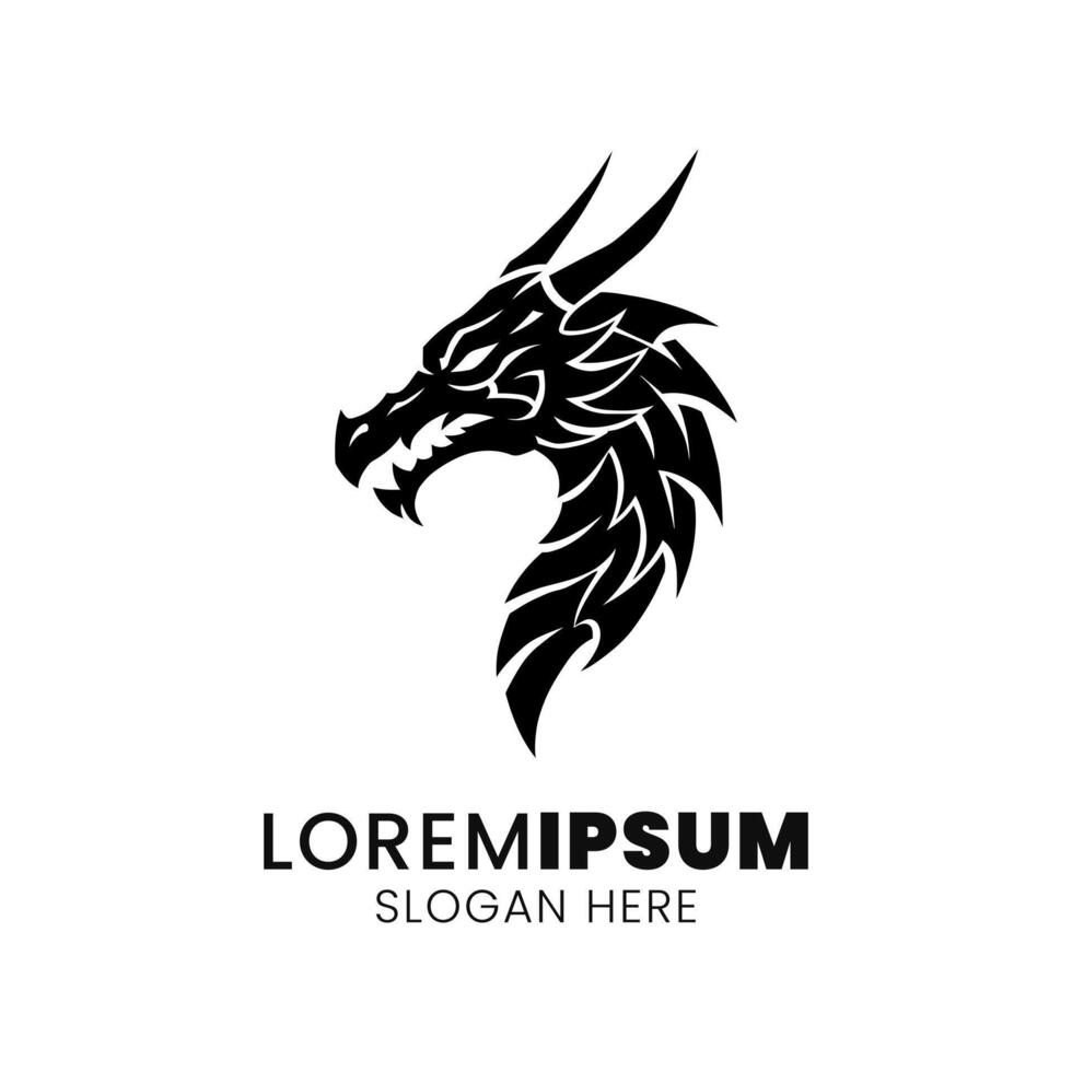 Majestic Dragon Head A Symbol of Power and Mystery vector