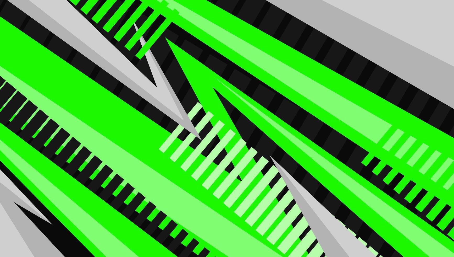 Dynamic abstract background with bold green, black, and gray geometric shapes and sharp diagonal patterns. vector