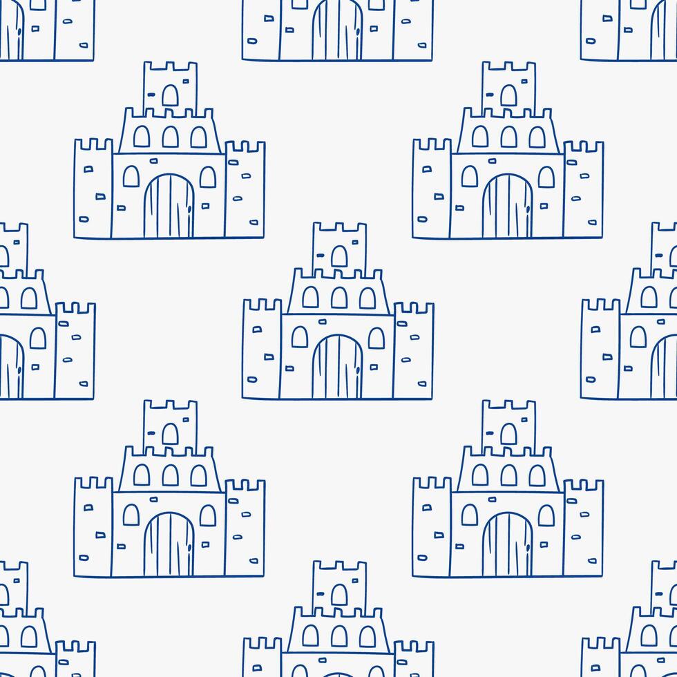 Patterns of sandcastle designs for summer beach decorations and crafts vector