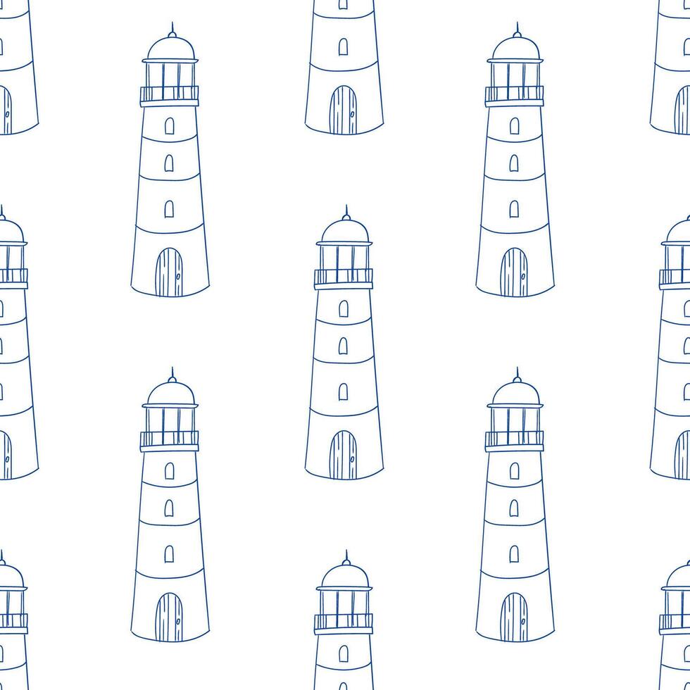 Elegant pattern of lighthouses displayed on a smooth background for nautical themes vector