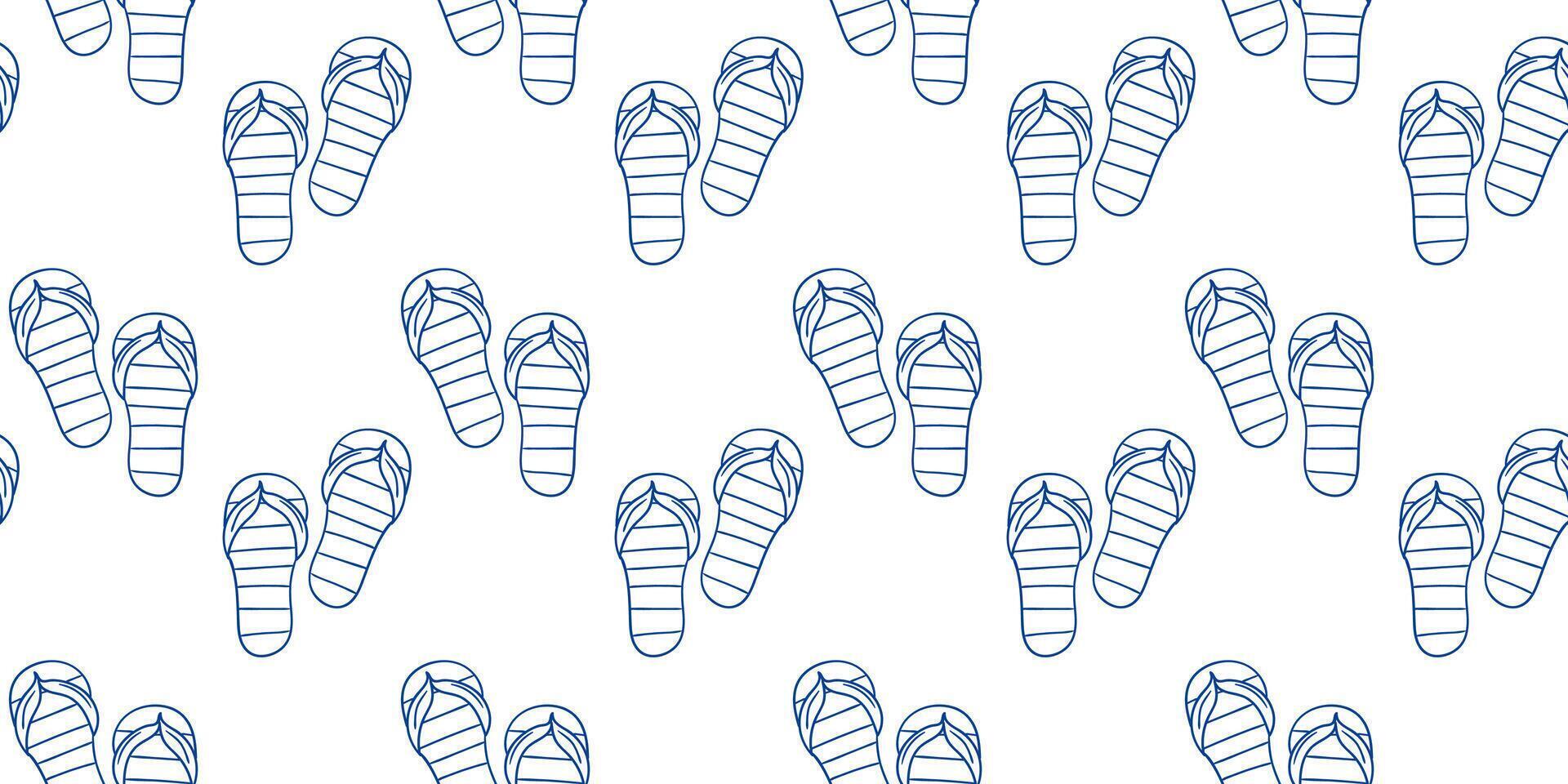 Pattern of flip flops in light blue on a white background for summer vibes and relaxation vector