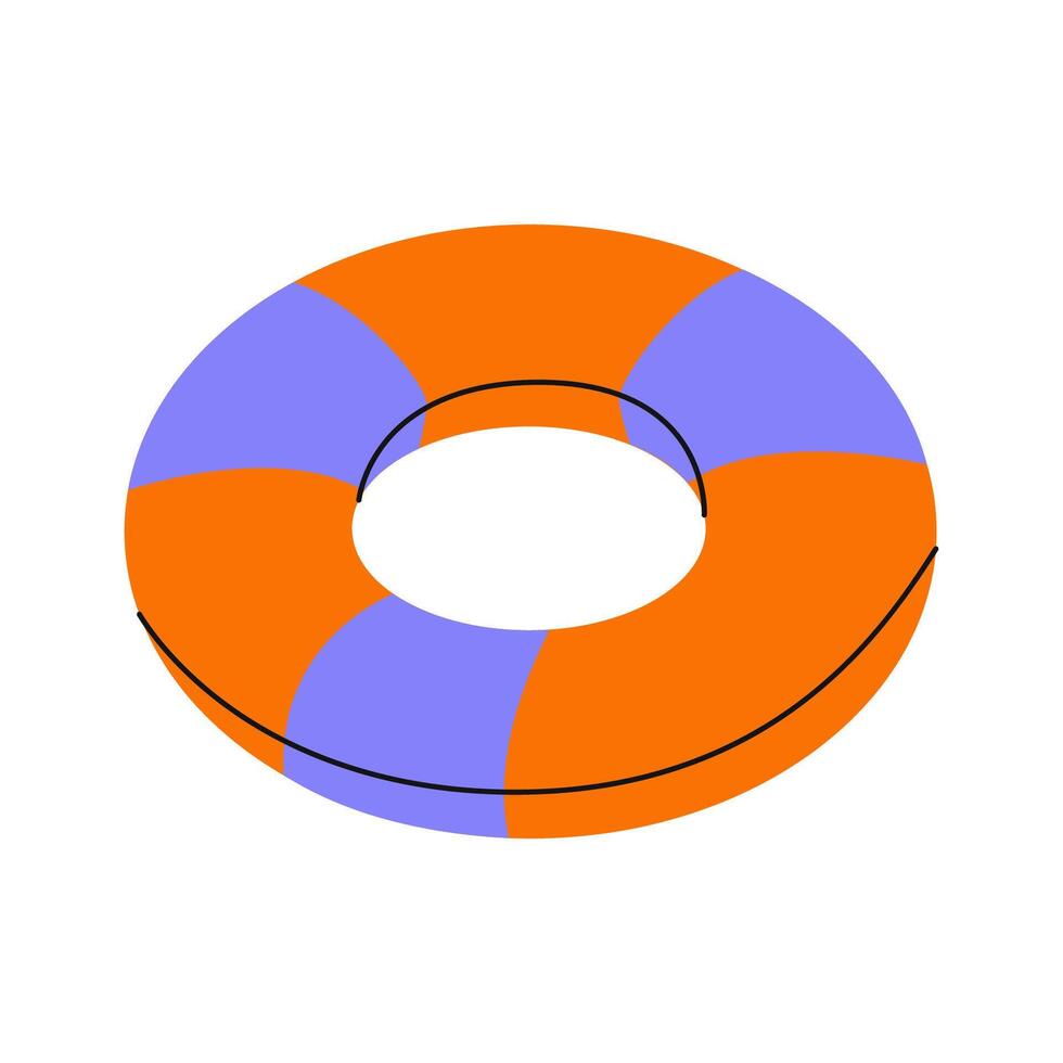 Colorful inflatable tube in orange and purple suitable for summer fun by the pool vector