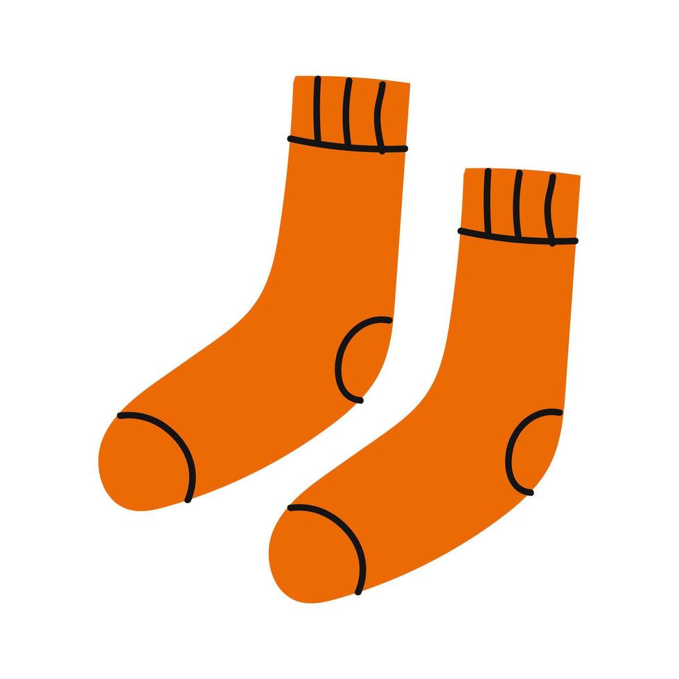 Bright orange socks displayed against a simple background ready for casual or formal wear vector