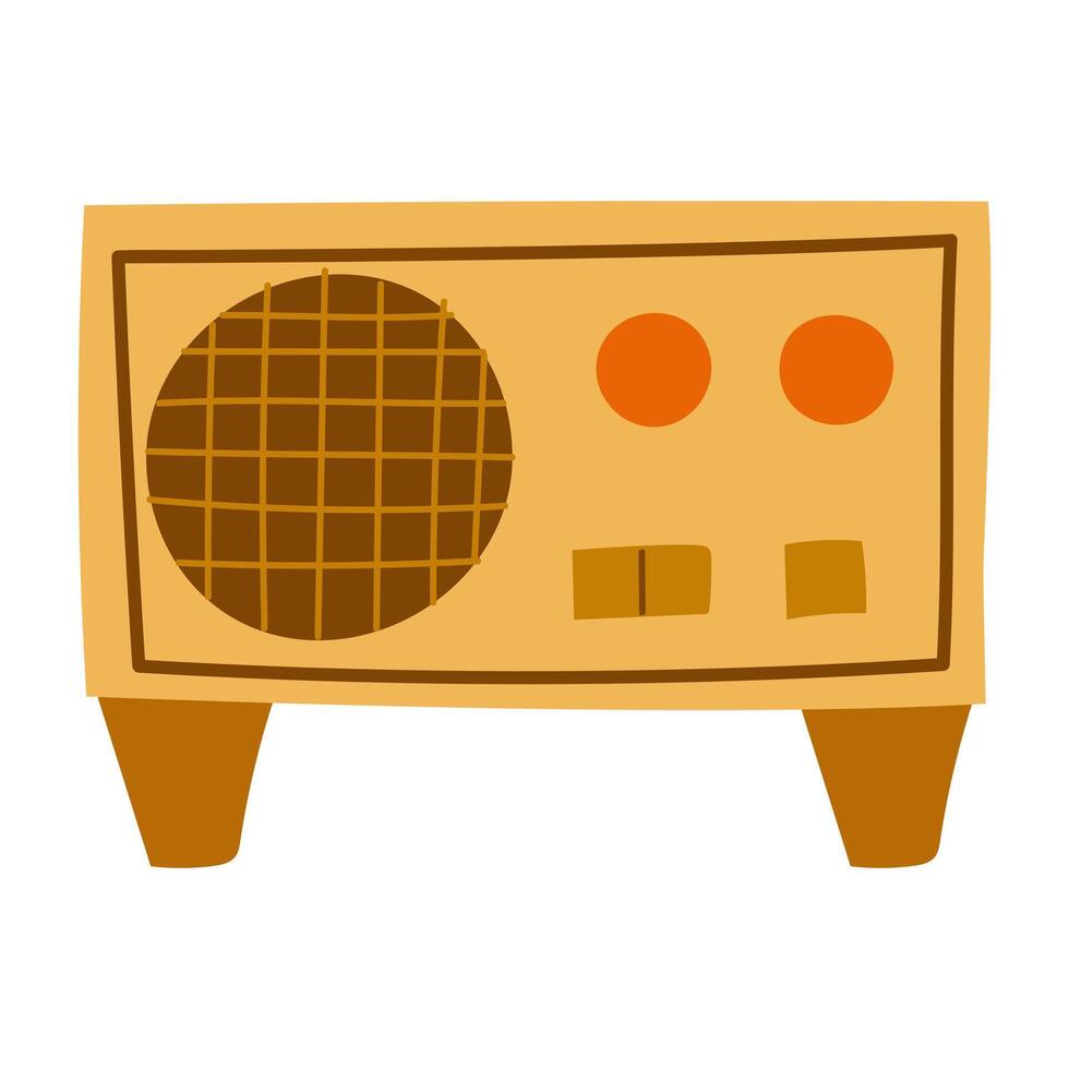 Vintage radio from the mid-twentieth century displayed on a simple background vector
