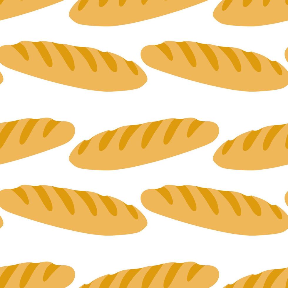 Bread loaves arranged in a repeating pattern on a white surface vector