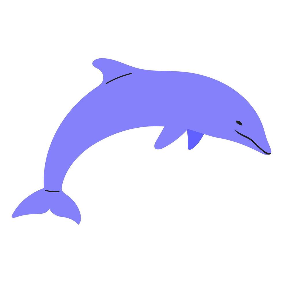 Dolphin swimming gracefully in vibrant blue waters during a sunny day vector