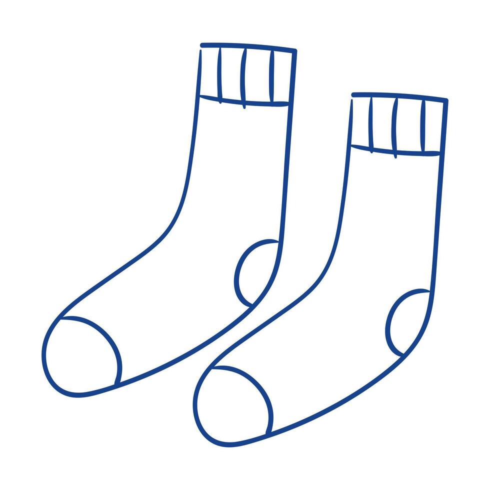 Pair of simple illustrated socks displayed on a neutral background for cozy lifestyle inspiration vector
