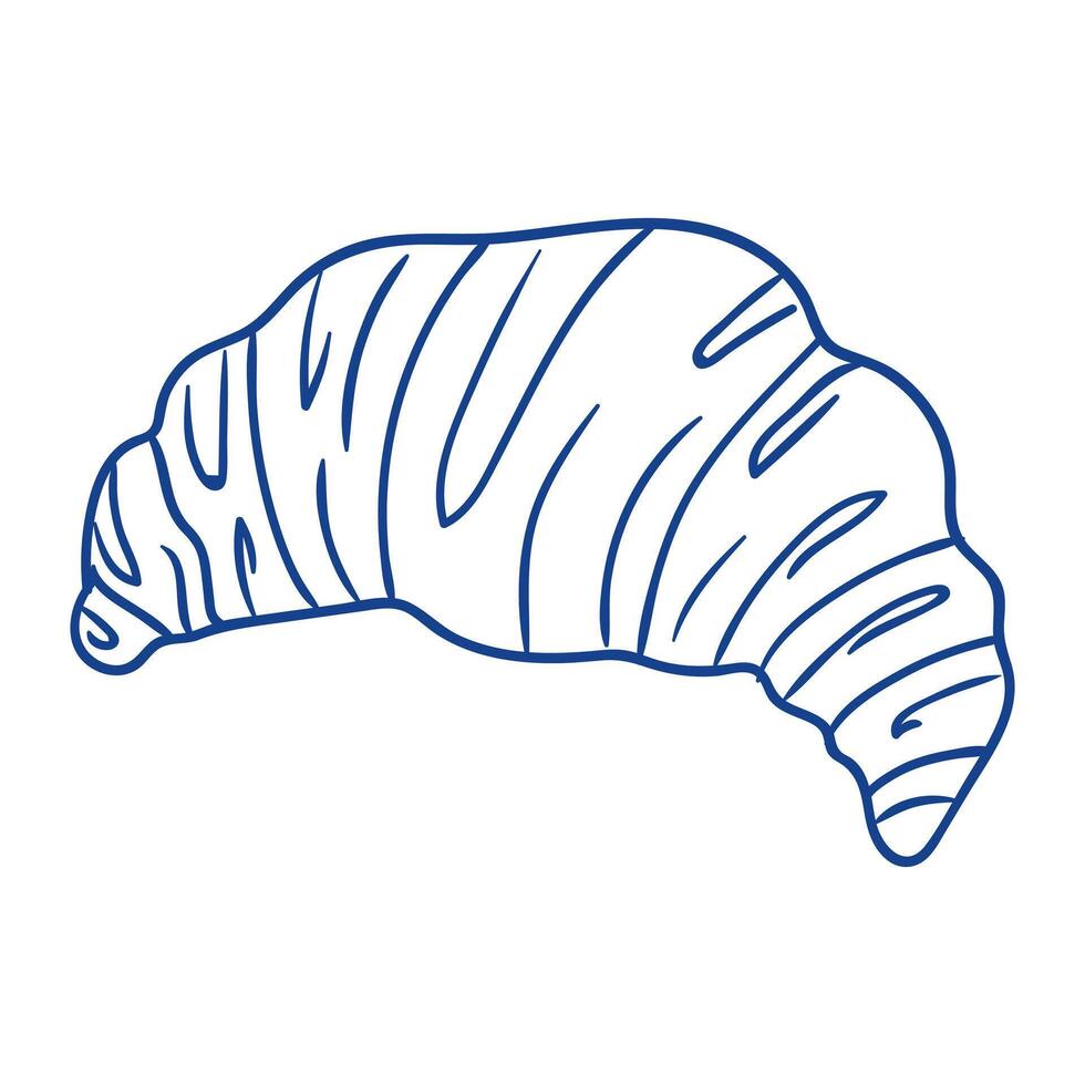 Delicious croissant illustration featuring detailed line art and texture vector