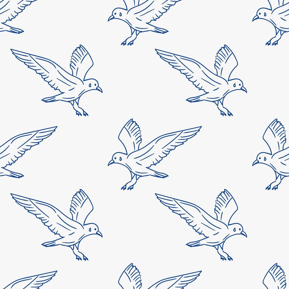 Pigeons in flight create a dynamic pattern in minimalist design on a light background vector
