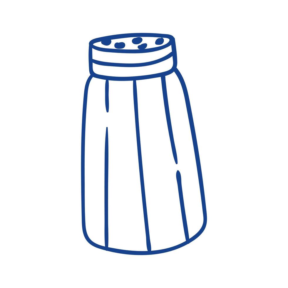 Simple illustration of a salt shaker made of wood with holes on the lid vector