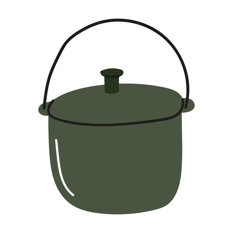 Cooking pot in a simple design suitable for various culinary uses outdoors or indoors vector