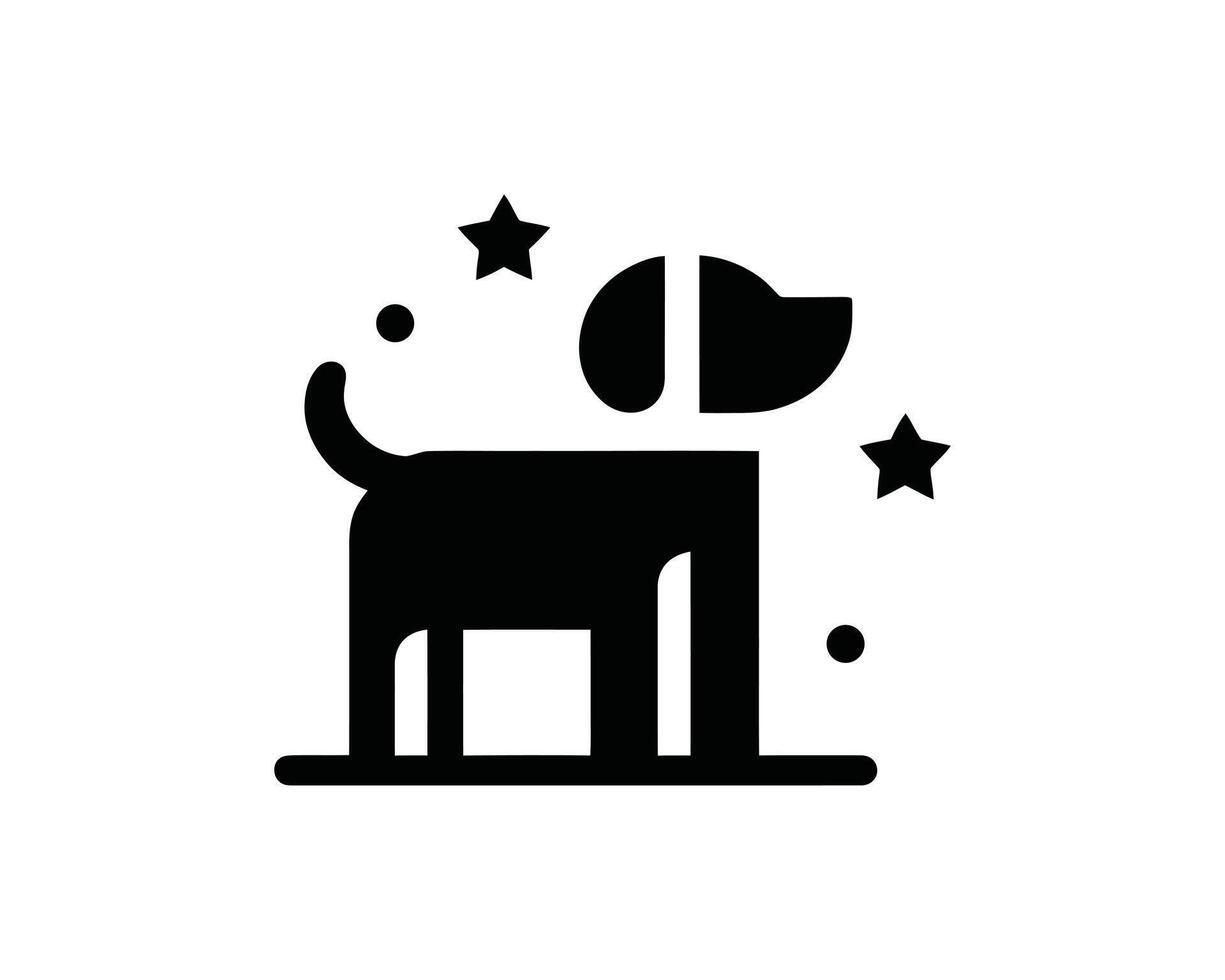 Minimal Silhouette Dog Flat Logo Art vector